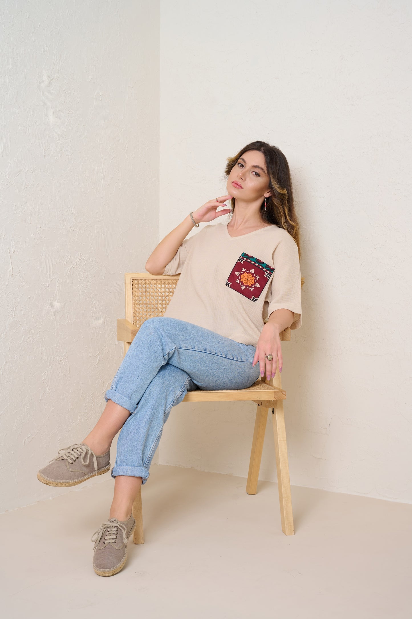 Sitara Pocket Tee - Beige