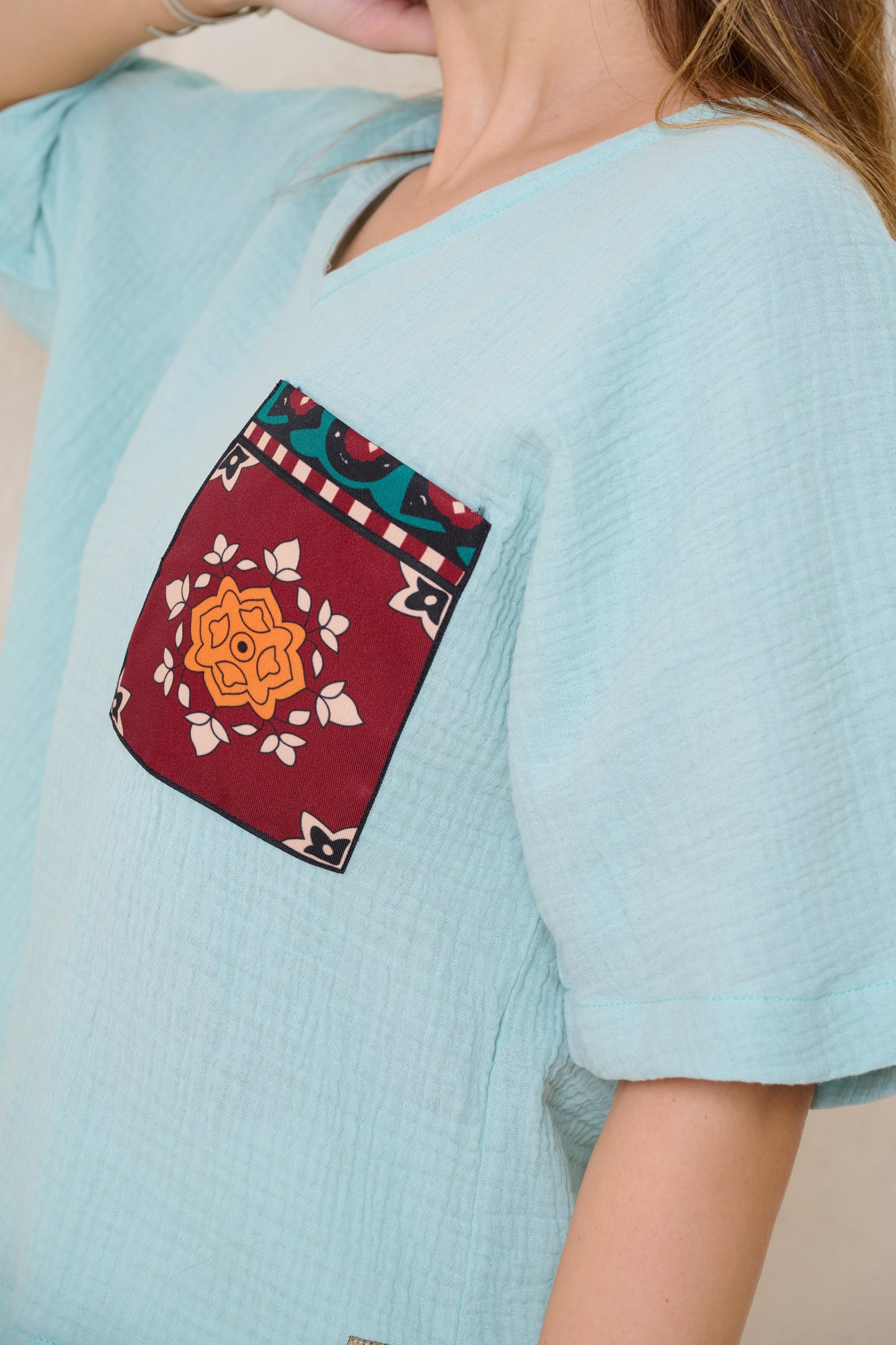 Sitara Pocket Tee - Mint Green