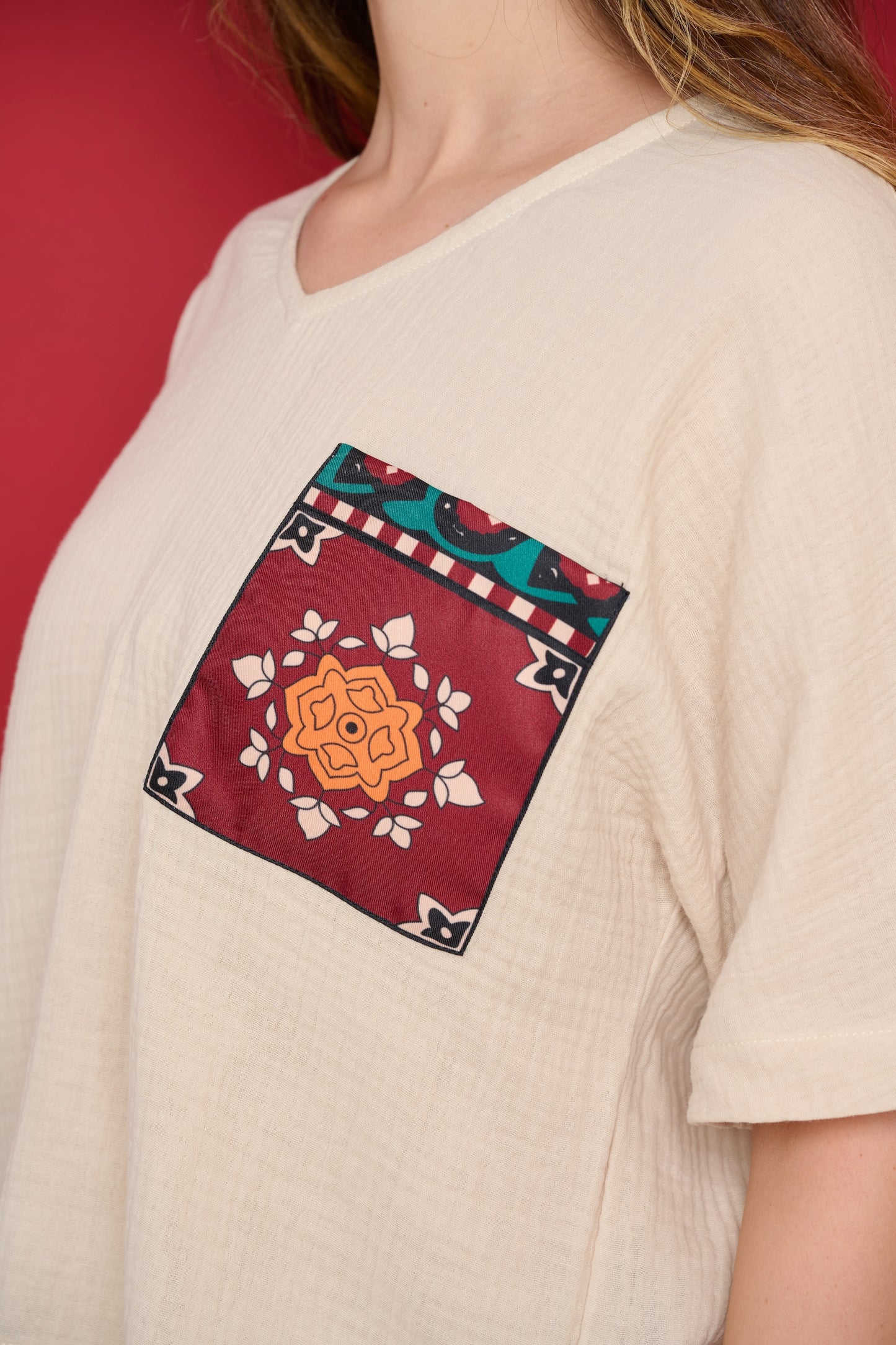 Sitara Pocket Tee - Beige